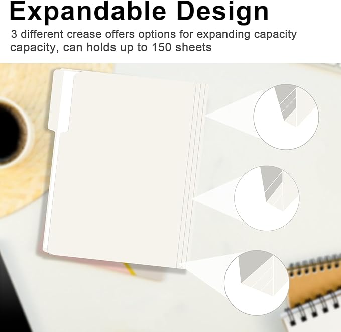 File Folder, RAZCC 150 Pack 1/3 Cut Tab File Folders Letter Size, Folders - Image 5