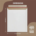 Rigid Mailers 12.75x15 Inches Pack of 100 – Self Adhesive White Magazine - Image 2