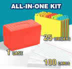 H4D 3x5 Index Card Holder with 100 Heavyweight Ruled Index Cards and 25 Plastic - Image 2