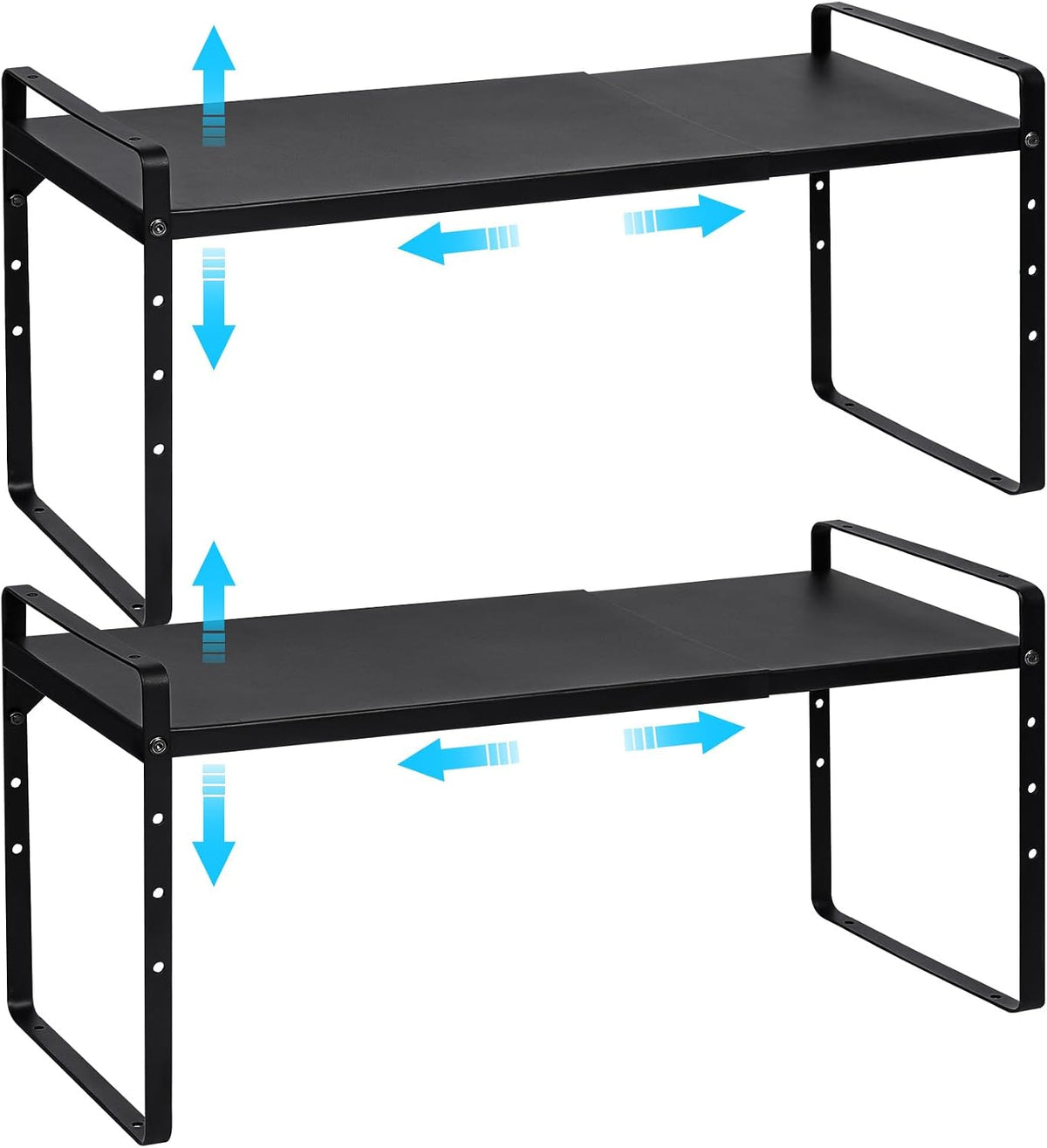 15.5 to 25.5 Inch Expandable Kitchen Cabinet Organizer Shelf, 2 Pack 30 LBS H...