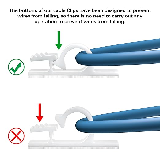 XHF 100pcs Adhesive Cable Wire Clips White, Outdoor Cable Management Wire - Image 3