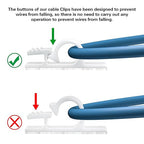 XHF 100pcs Adhesive Cable Wire Clips White, Outdoor Cable Management Wire - Image 3
