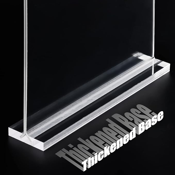 xydstay 8.5 x 11 Acrylic Sign Holder 2 Pack, Vertical T Shape Clear Plastic - Image 5