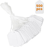 500 PCS White Price Tags with String Attached1.75 x 1.1 Inches, Goefun Blank by Goefun