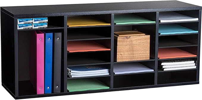 AdirOffice Wooden Adjustable Literature Organizer, 24 Compartment Office Mailbox - Image 7