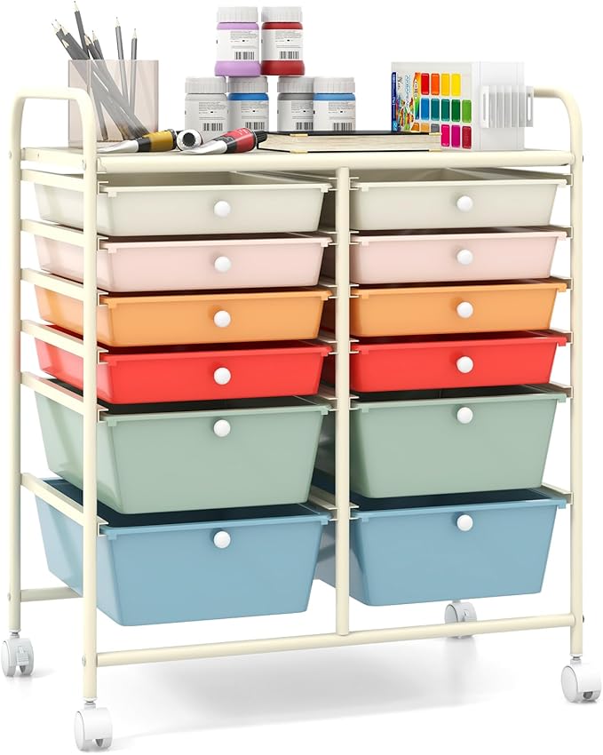 Giantex 12 Drawer Rolling Storage Cart Tools Scrapbook Paper Office School by Giantex