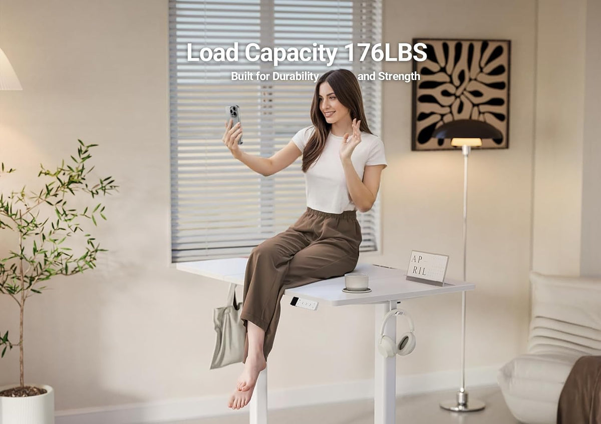 YDN 63 x 24 Inch White Electric Standing Desk