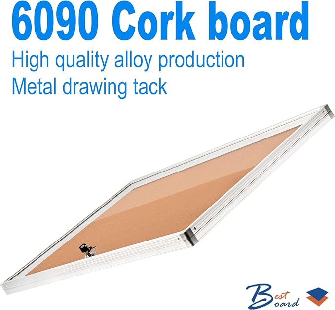 BEST BOARD Pinboard Enclosed Bulletin Board 36 x 24 Inch Lockable Cork - Image 5