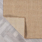 rugshop modern grid indoor outdoor runner rug sand/natural showing dimensions