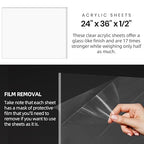 CALPALMY 1/2" Thick Clear Acrylic Sheets 24" x 36", Pre-Cut Plexiglass Sheets - Image 2