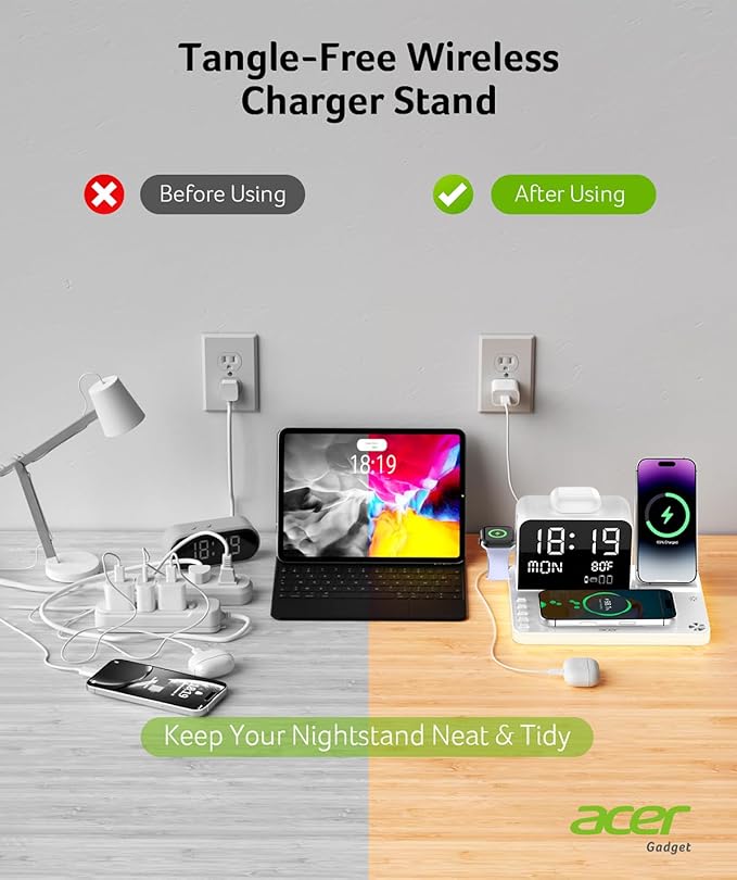 Acer 7-in-1 Wireless Charging Station - 30W Fast Wireless Charger - Image 6