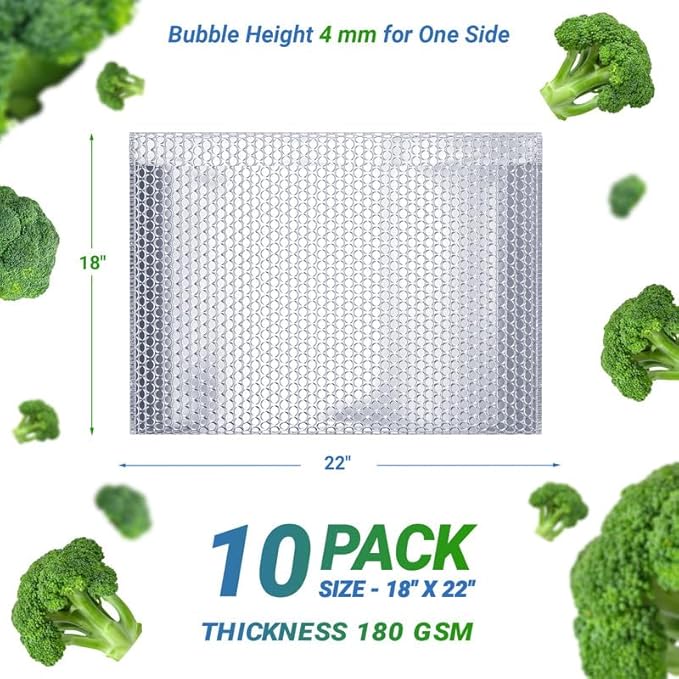 Amiff Silver Thermal Bubble Mailer, 18 x 22 Inches. 10 Pack Metallic Bubble - Image 2