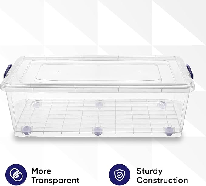 Superio Storage Bins with Lids, Stackable Totes, BPA Free, Odor Free, Organizer - Image 6