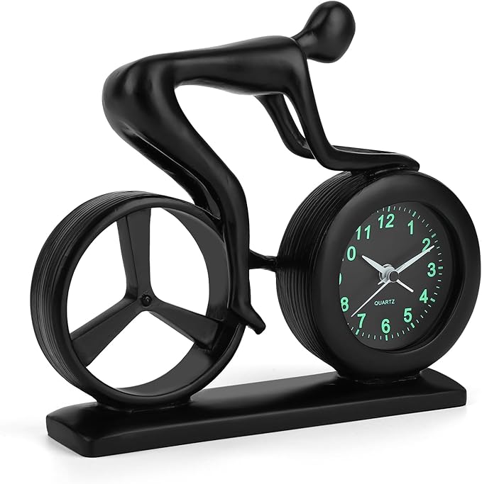 CIGERA Racing Bicycle Desk Alarm Clock Battery Operated, Glow-in-The-Dark Dial by CIGERA