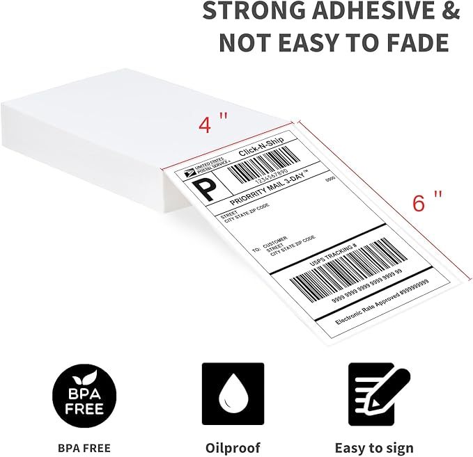 L LIKED 200 4x6 Thermal Labels Fanfold, Direct Thermal Shipping Labels - Image 2