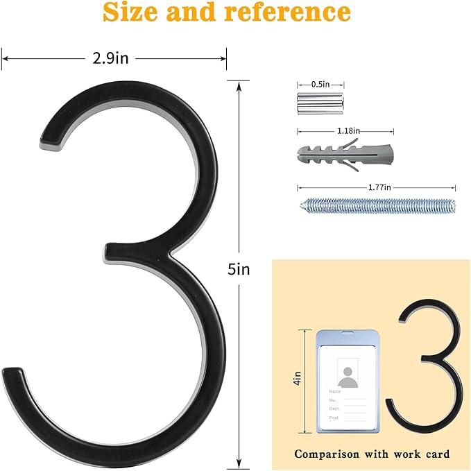 5" Floating Stainless Steel Address House Number, Modern Metal Anti-Rust House - Image 2