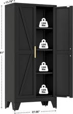 qinptwut 61" metal storage cabinet, 4-tier kitchen pantry shown in use