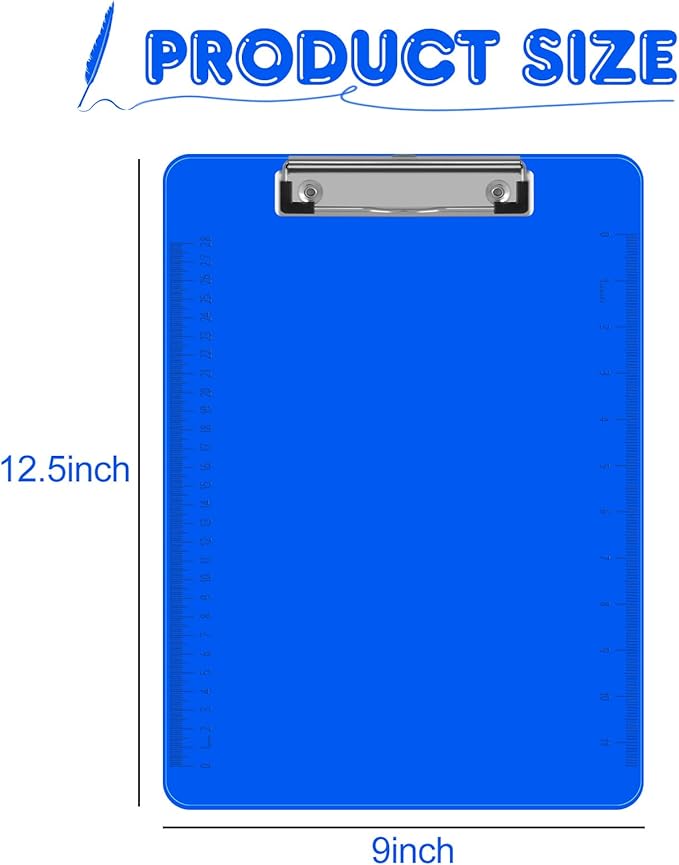 HERKKA 15 Pack Plastic Clipboards, A4 Letter Size, 12.5 x 9 Inch - Image 2