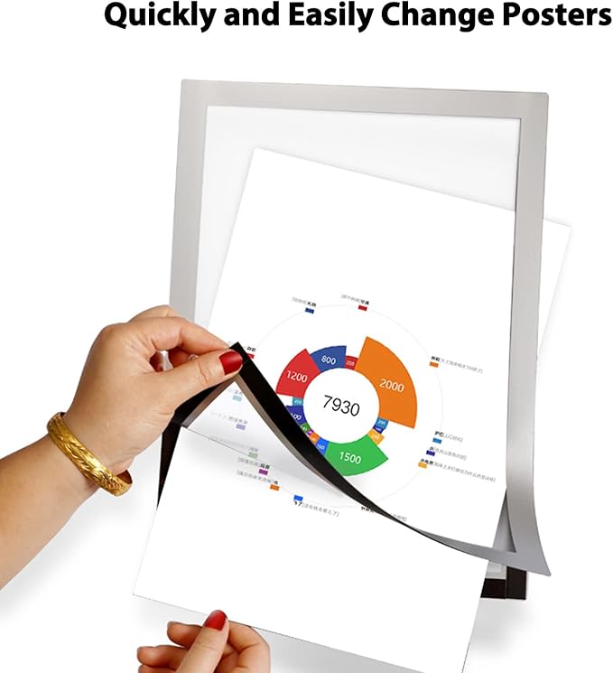 JIUYE 8.5x11 Magnetic Sign Holder, Self-Adhesive Magnetic Frames, Wall Mount - Image 5