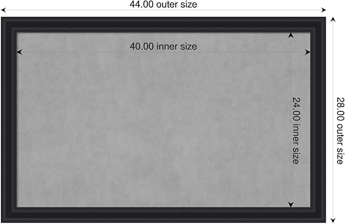Amanti Art Black Framed Magnetic Board 28x44 Large Vision Board - Image 2