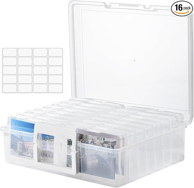 ALINK Photo Storage Box with Handle, Office Supplies by ALINK