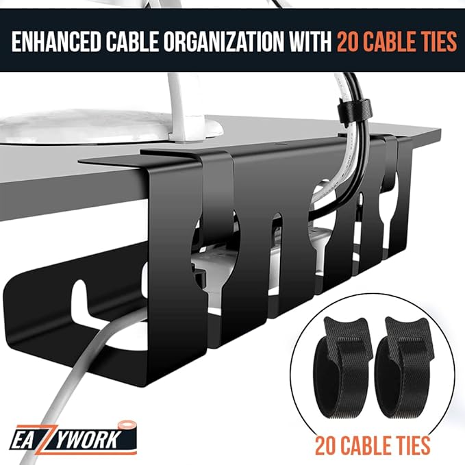 2Pcs 15.75 Inch Super Sturdy Gaming Cable Management Standing Desk wire - Image 6