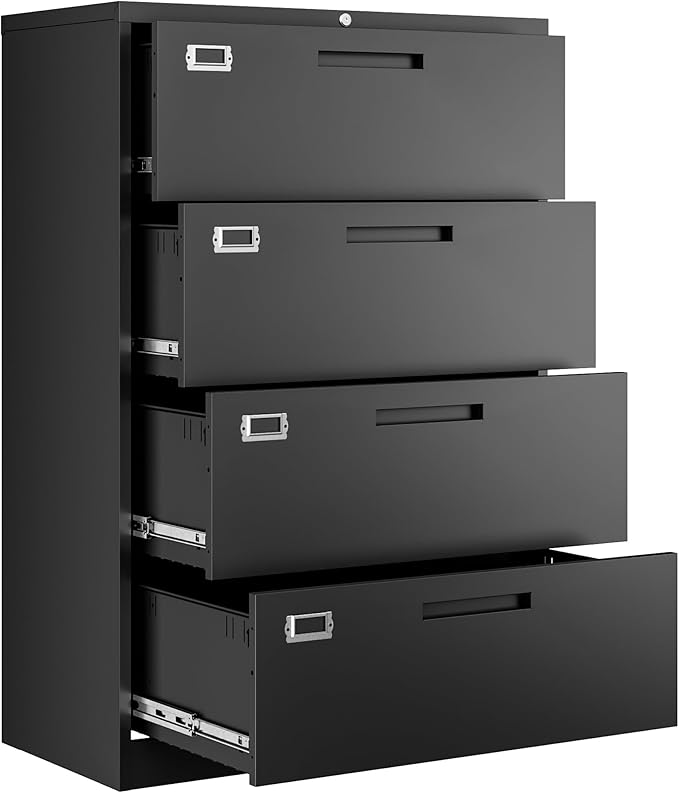 Letaya File Cabinets, 4 Drawer Metal Lateral Filing Organization Storage by LetayaMetalCabinets