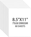White Cardstock 8.5 X 11, 80 Sheets Card Stock, 75lb/ 200gsm Copy Paper by Ciphyfee