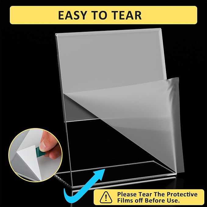 Argvey 4 Pack Acrylic Sign Holder 8.5x11, Desktop Papers Menus Frame Flyer - Image 3