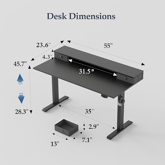Klicelor 55 Inch Electric Standing Desk - Image 3