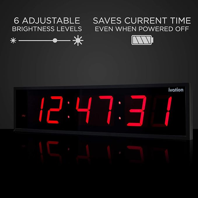 Ivation Huge Oversized 60" Large Digital LED Clock | Big Digital Clock - Image 5