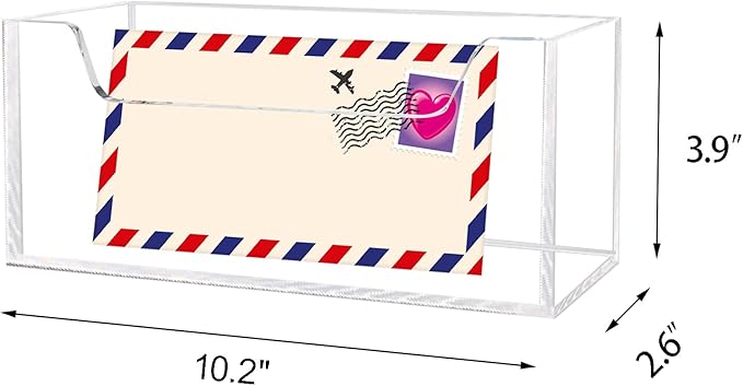 Mail Holder for Table, Acrylic Letter Holder Box for Desk or Wall Mount - Image 4
