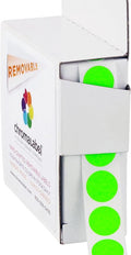 ChromaLabel Brand Fluorescent Green 1/2" Round Removable Stickers by ChromaLabel