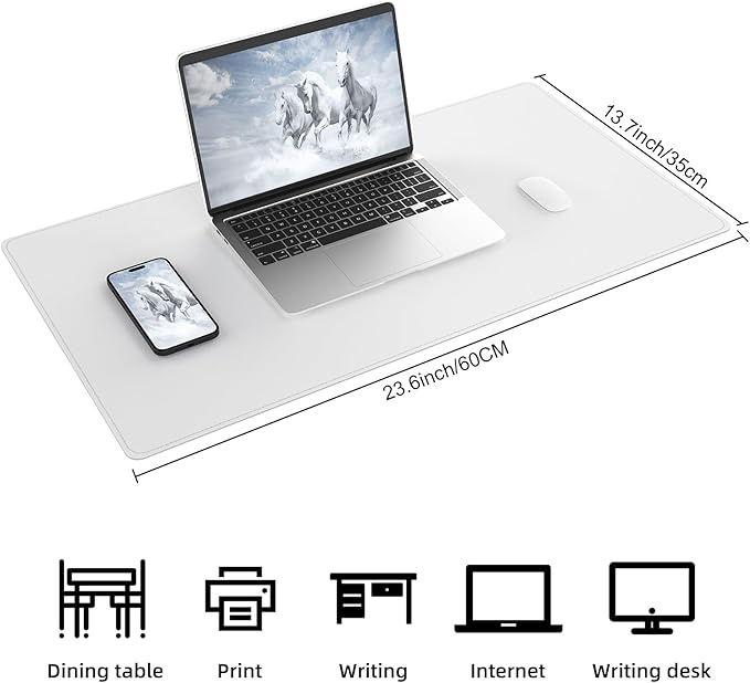 AFIING Dual-Sided Desk Pad, Natural Cork & PU Leather Mouse pad - Image 2