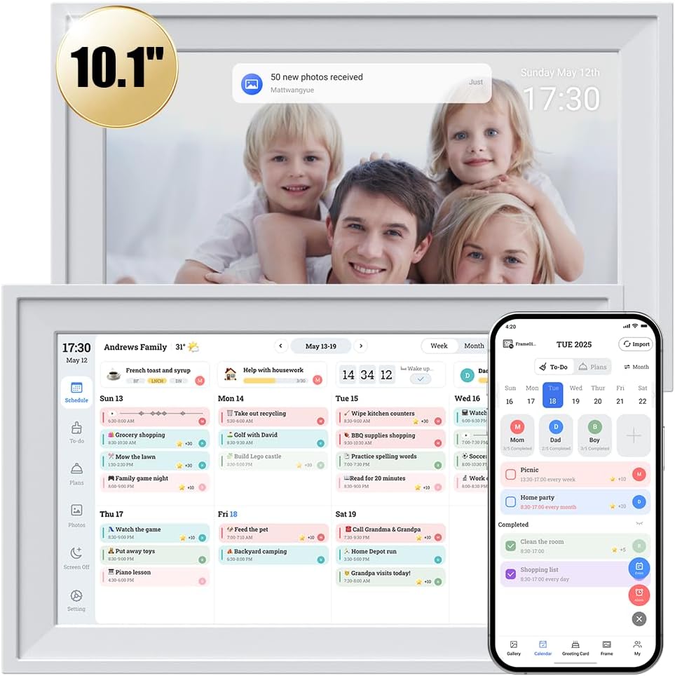 10.1 Inch Digital Calendar with IPS Touch Screen - Smart Electronic Calendar ...