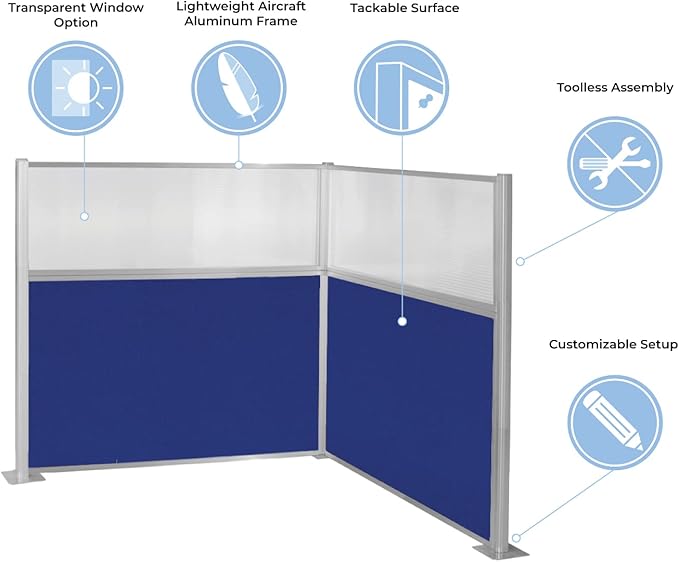 Versare Hush Panel Cubicle Kit | Workstation Partition Walls | Sound Dampening - Image 5