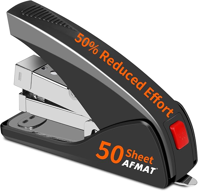 AFMAT Stapler for Desk, 50 Sheet Effortless Desktop Stapler Staple by AFMAT