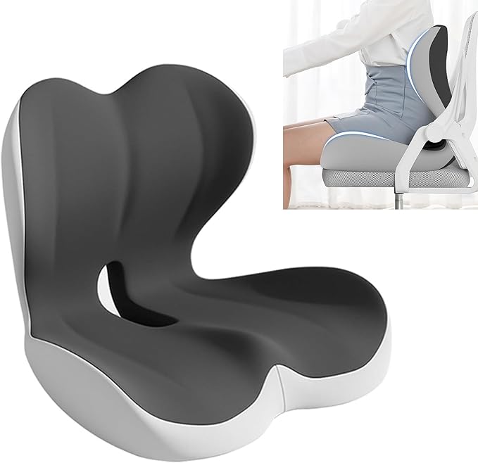 Mogdeker L-Shaped Seat Cushion for Long Sitting, Memory Foam Ergonomic Back by Mogdeker