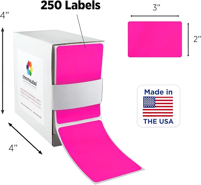 ChromaLabel 2 x 3 Inch Fluorescent Color Code Labels, 5 Assorted Colors - Image 3