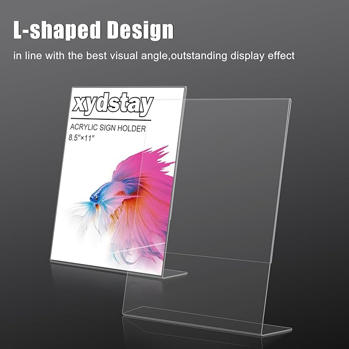 xydstay 12pack 8.5x11 Acrylic, L Shape Clear Plastic, Menu Holder, Unbreakable - Image 7