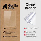 GORILLA GRIP Slip Resistant Clear Office Chair Mat for Carpet Floors, Smooth Rolling Glide Under Desk, Heavy Duty Plastic Computer Mats and Carpeted Floor Protector, Work and Gaming Chairs, 29x47