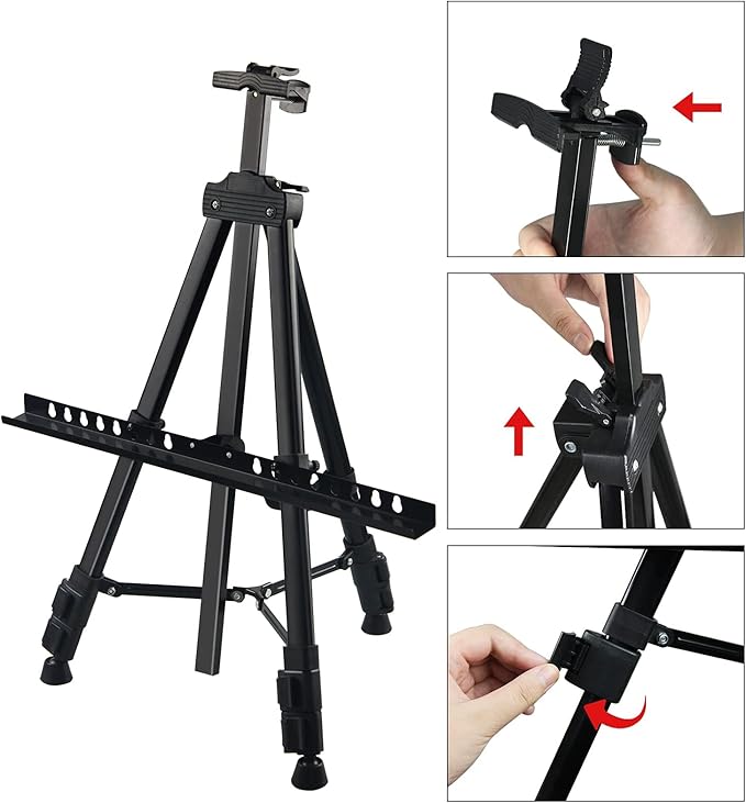 RRFTOK Artist Easel Stand, Metal Tripod Adjustable Easel - Image 4