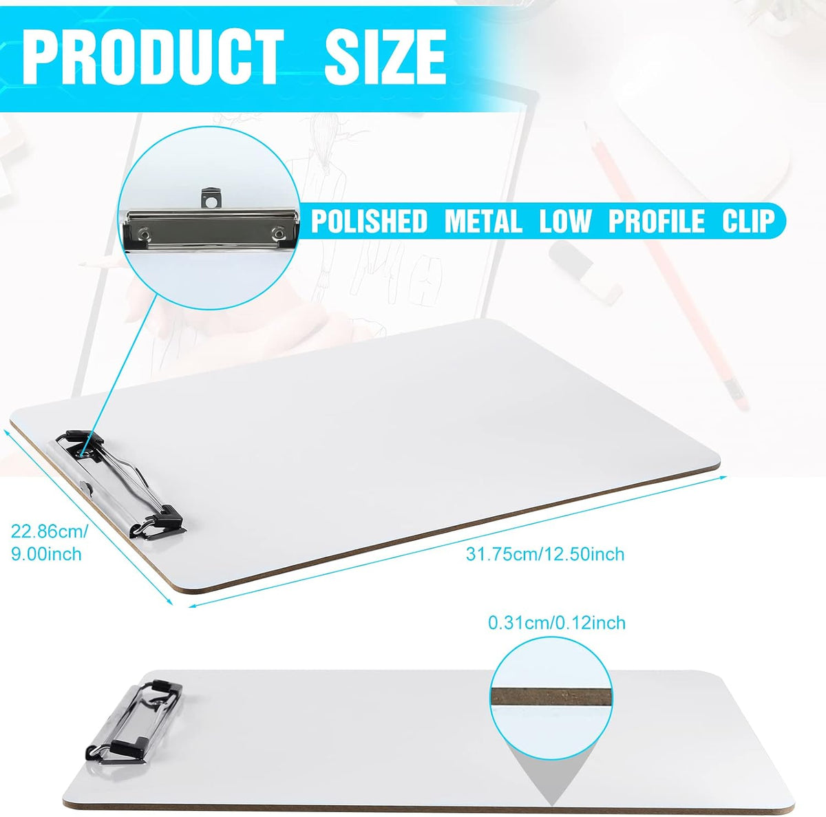 Dry Erase Clipboards, HERKKA 32 Pack Hardboard Office Whiteboard Clipboards L...