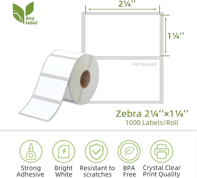 2.25" x 1.25" Direct Thermal Labels - Image 2