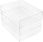 COHEALI Stackable Desk Organizer Tray Transparent Wide Paper Holder by COHEALI