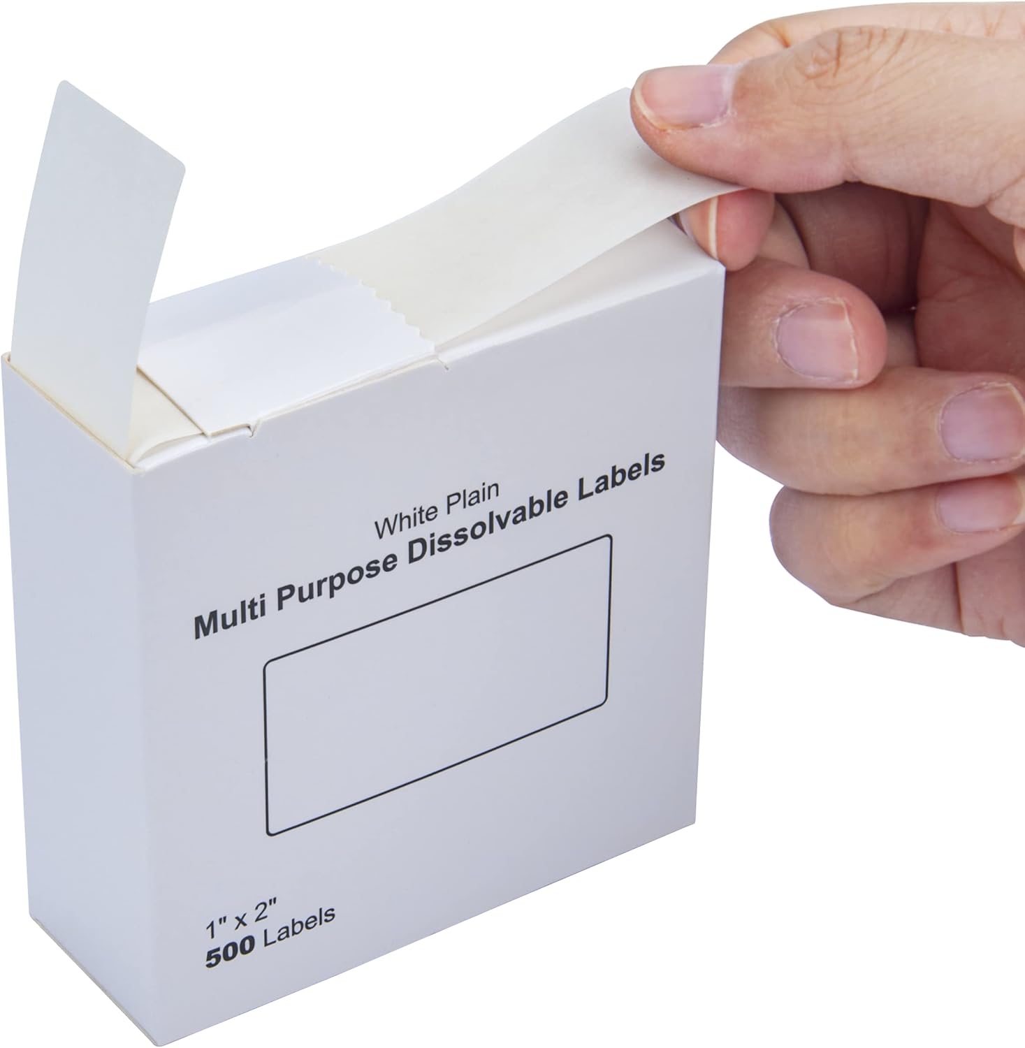 L LIKED Blank White 1 x 2 Inch Dissolvable Labels Food Rotation 9 Rolls | PFAS free, writable on glass/wood/metal/plastic. -40~150°F safe. For boxes inventory, prep info & storage