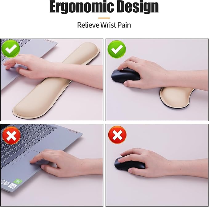 Bloss Leather Desk Pad and Keyboard Wrist Rest, Large Mouse Pad + Keyboard - Image 6