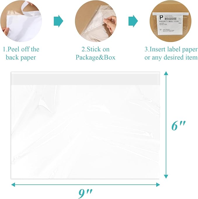 6”×9” Self-Adhesive Shipping Label Sleeves, FungLam Shipping Label Sleeves - Image 2