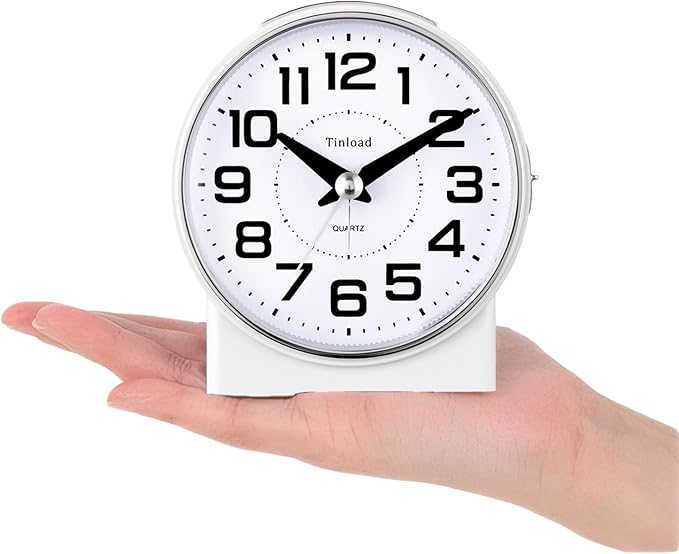 Tinload 4.3" No Ticking Analog Alarm Clock, Silent Readable - Image 2