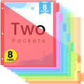 Sooez 8 Count Dividers with Pockets, 8 Tabs Binder Dividers by Sooez